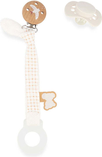 Kaloo Pacifier Clip Made of Beige Wood