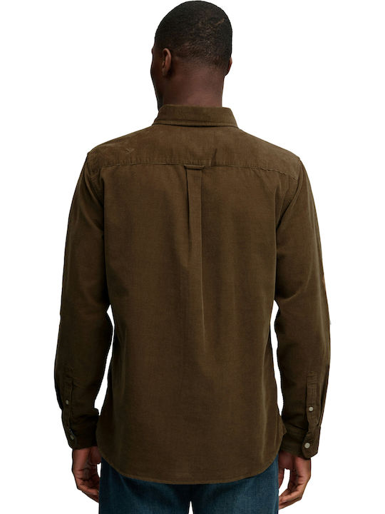 Classic Short Sleeve Corduroy Shirt Winter Twig Beige