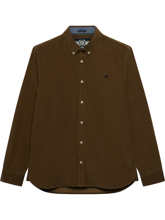 Classic Short Sleeve Corduroy Shirt Winter Twig Beige