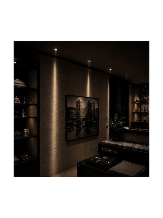 kelvo Metallic Recessed Spot with Built-in LED and Warm White Light White 5x5cm