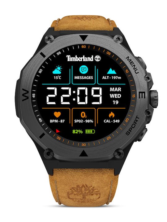 Timberland Timberland Men's Watch 50mm Battery With Brown Leather Strap