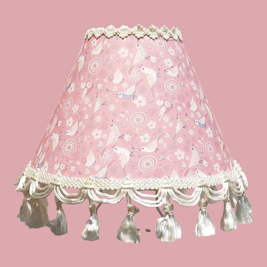 Lamp Shade Portable Pink Birds Dimensions 20*17*10 Small Niche At The Base