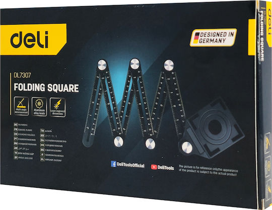 Deli Metallic Angle Ruler Length 17.5cm