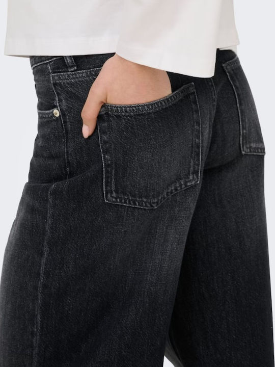 Damen Jeans Hosen in Lose Passform Schwarz