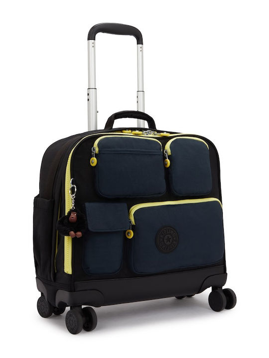 Kipling New Storia School Bag Trolley Black Pocket Block 40.5 x 20 x 45cm