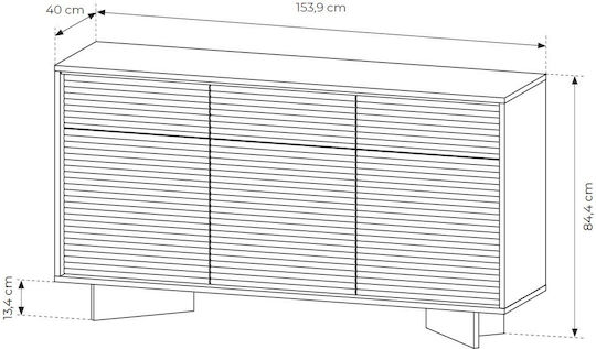 Semi Holz Sideboard mit Schubladen Boliwar 153.9x40x84.4cm