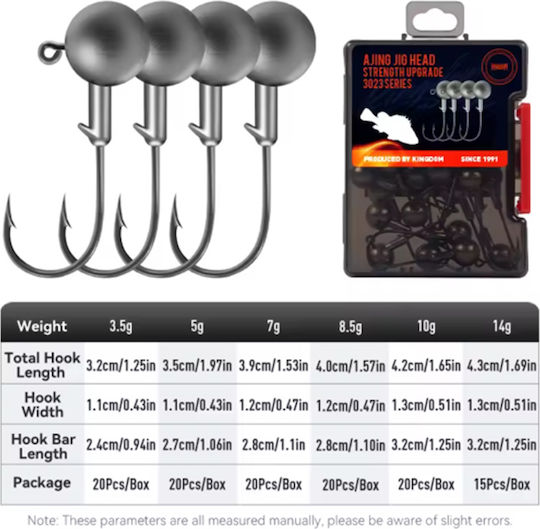 Kingdom Angelhaken Ball Jig Head Set 10gr