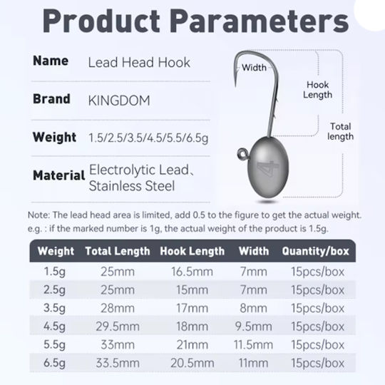 Kingdom Lead Head Hook Set 4.5gr