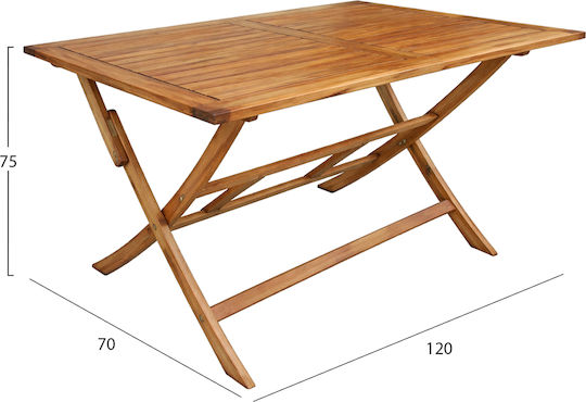 Ferner Foldable Table 120x70x75 Natural Ferner Foldable Table 120x70x75 Natural