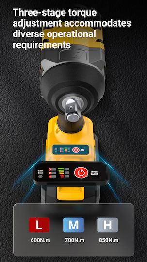 Deli DC234Z Brushless Battery Impact Wrench 20V Solo with 1/2" Socket