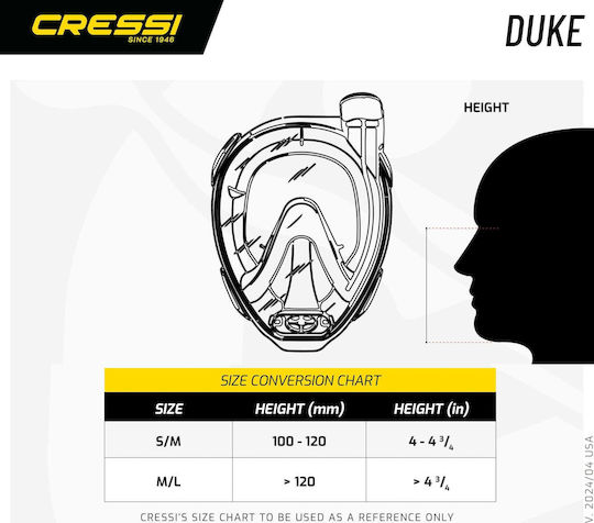 CressiSub Duke Μάσκα Θαλάσσης Σιλικόνης Full Face Μπλε