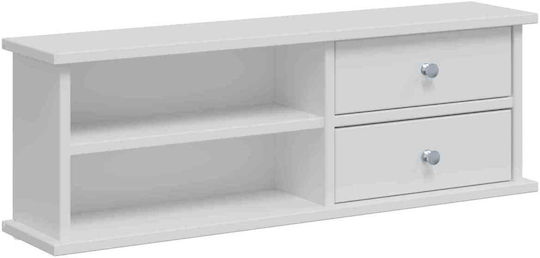 Floor-standing Bedroom Dressing Table Fauske from Solid Wood White with Mirror & Stool 76x50x103.5cm