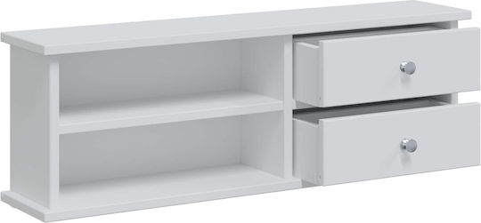 Floor-standing Bedroom Dressing Table Fauske from Solid Wood White with Mirror & Stool 76x50x103.5cm