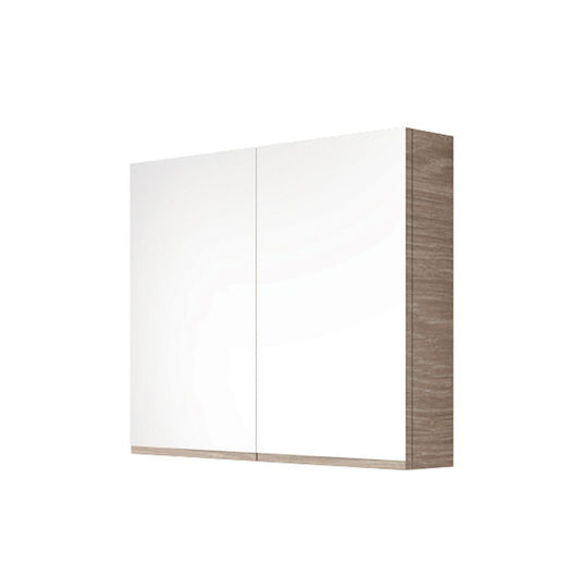Orabella Badezimmer Waschtisch-Einheit mit Waschbecken & Spiegel M61xB45xH50cm Farbe Holz