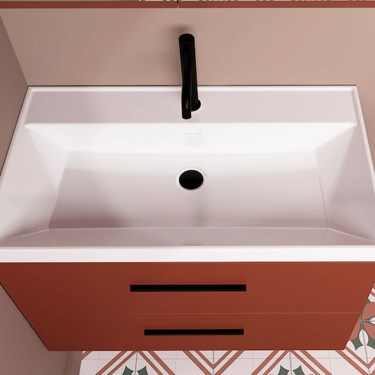 Orabella Unitate De Mobilier Pentru Baie Cu Chiuvetă Și Oglindă M81xB45xH50cm Cromat