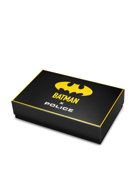 Police Batman Men's Watch 45mm Battery With Black Leather Strap