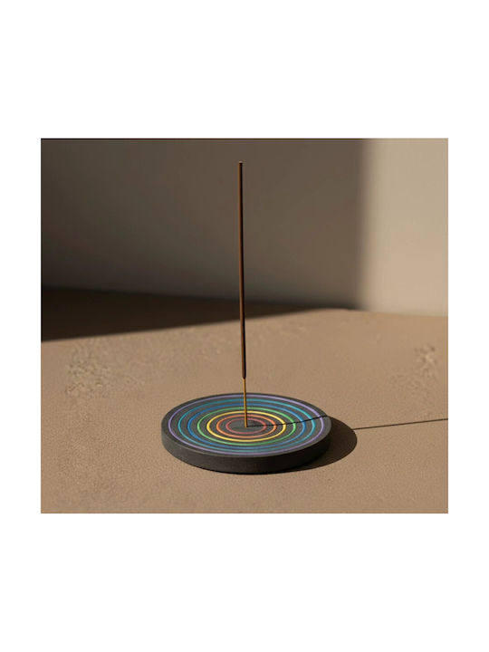 Stone Base for Incense Sticks or Cones Seven Chakra Design 10cm