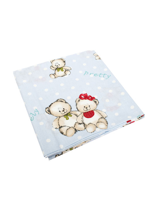 Dimcol Бебешка Долна Калъфка Two Lovely Bears 64 Синьо 120x160см.