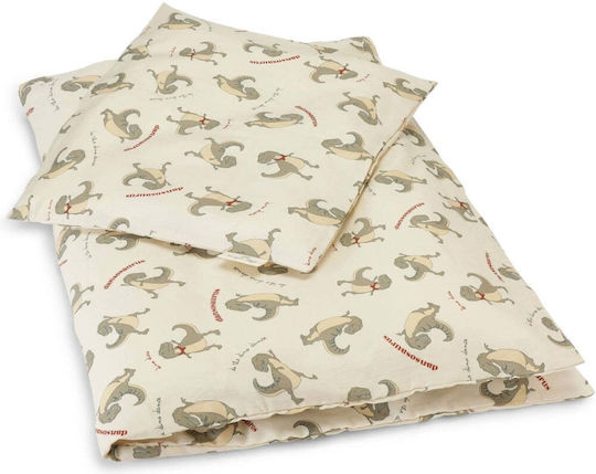 Konges Slojd Baby Duvet Cover Set With Pillowcase Dansosaurus Dansosaurus 70x100cm