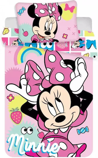 Disney Baby Duvet Cover Set With Pillowcase Minnie Mouse Pink 100x135cm