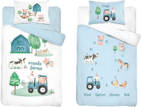 Detexpol Baby Bettbezug Set mit Kissenbezug Hellblau 100x135cm. Detexpol Baby Bettbezug Set mit Kissenbezug Hellblau 100x135cm.