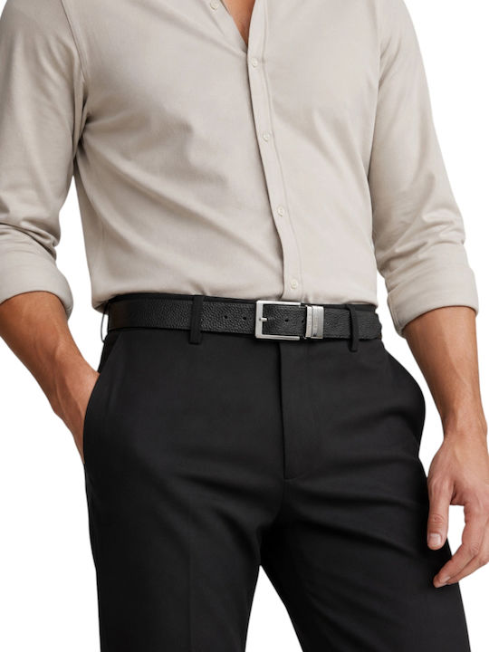 Men's Leather Double Sided Black Belt
