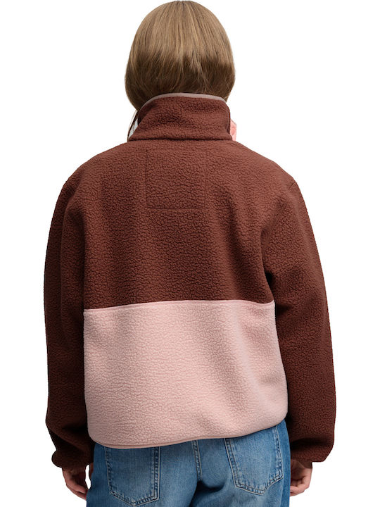 Fleece Damen Strickjacke Nutmeg Spice Braune