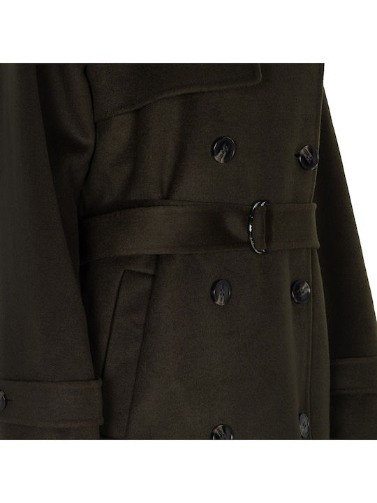 Women's Khaki Wool Coat