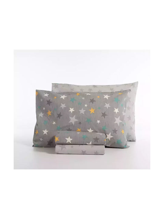Nef-Nef Homeware Sheet Set Single Cotton Stars Above Gray 170x260cm 3pcs