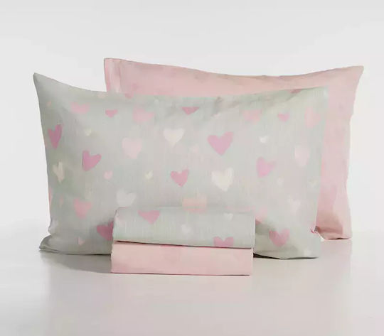 Nef-Nef Homeware Σετ Μονά Hearts Attack Γκρι 170x260cm Nef-Nef Homeware Σετ Μονά Hearts Attack Γκρι 170x260cm