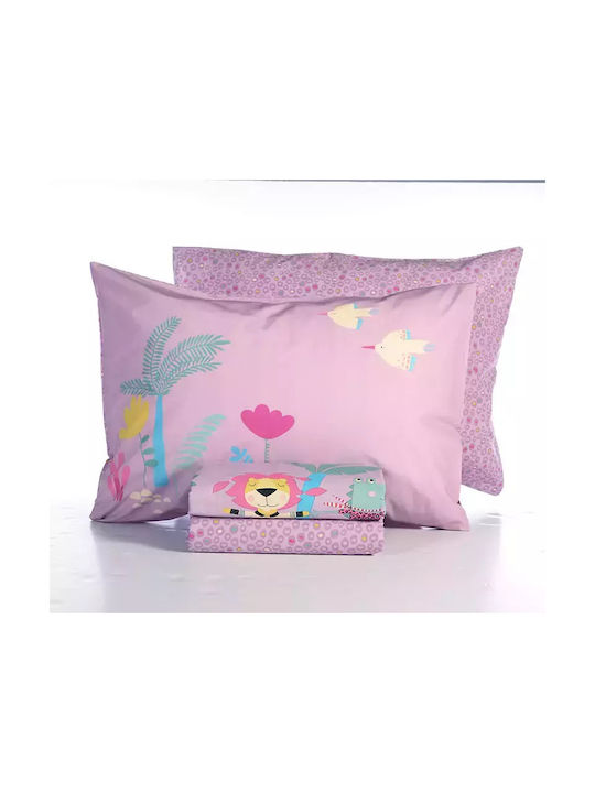 Nef-Nef Homeware Sheet Set Single Cotton Roller Friends Purple 170x260cm 3pcs