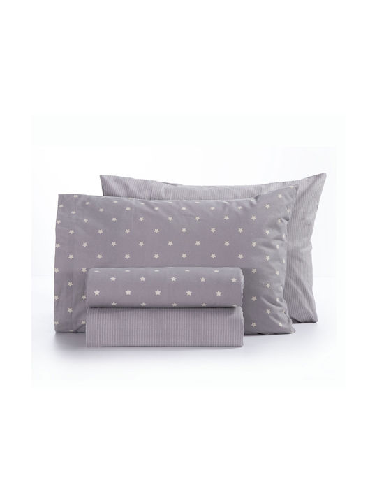 Nef-Nef Homeware Sheet Set Single Cotton Precious Gray 170x260cm 3pcs
