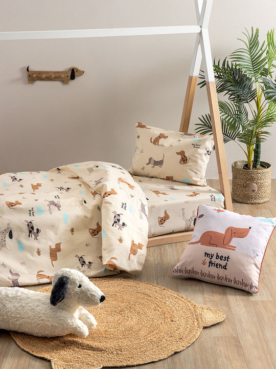 Palamaiki Kinderbettlaken Set Baumwolle Mk783 Beige 170x260cm 3 Stück