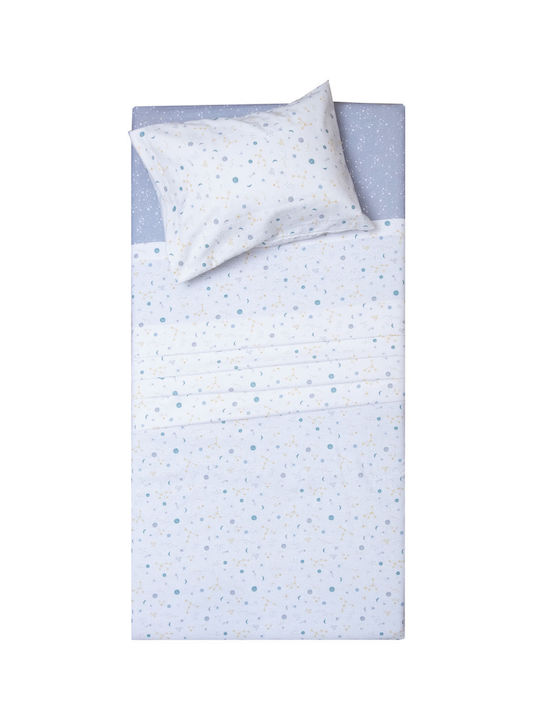Viopros Kids Sheets Set Single with Elastic Band Cotton White 160x265cm 3 Pieces