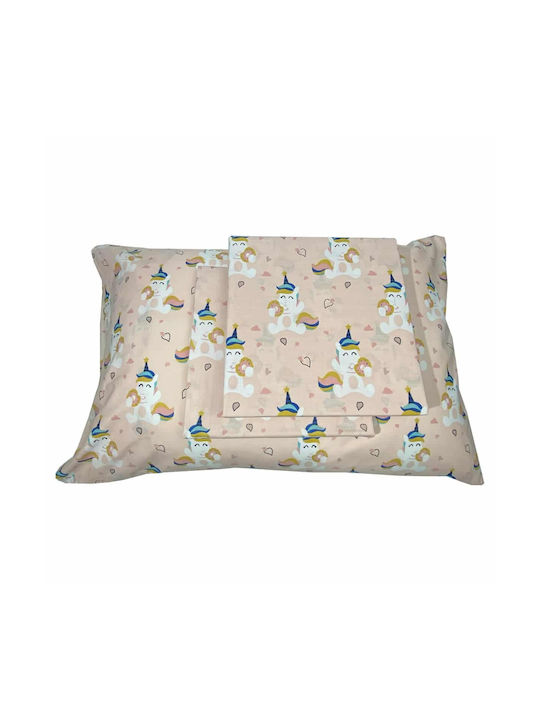 Astron Italy Set Cearceafuri Single Bumbac Unicorn Donuts Roz 175x260cm