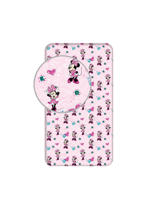 Disney Σεντόνι Μονό Βαμβακερό Minnie Minnie 90x200cm