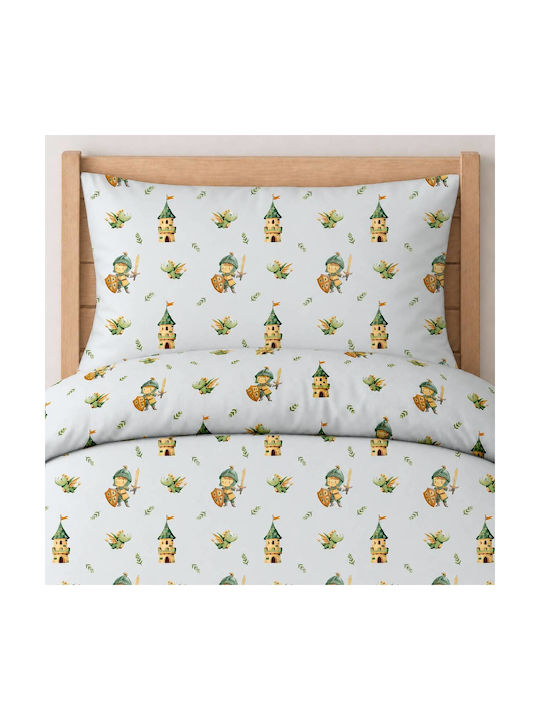 Astron Italy Kids Sheets Set Single Cotton Knight+castle 175x260cm 3 Pieces