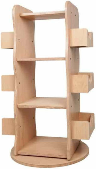 Montessori Περιστρεφόμενη Βιβλιοθήκη Δαπέδου Ξύλινη Καφέ 61x12x107.5cm