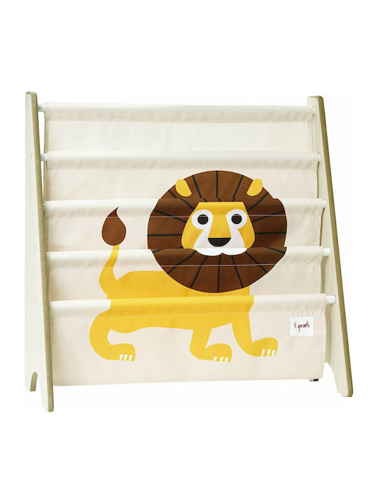 Kids Wooden Bookcase Yellow 25.4x25.4x61cm