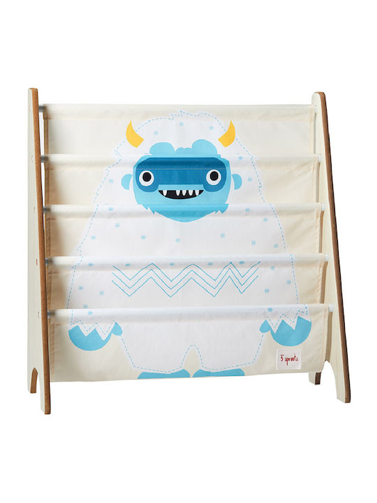 Kids Wooden Bookcase Light Blue 25.4x25.4x61cm