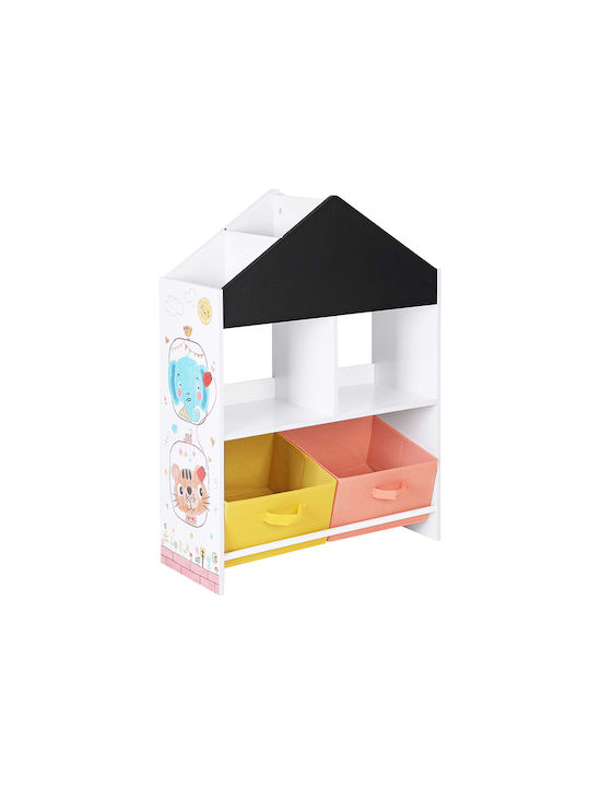 Bibliotecă pardoseală Lemn Alb 65x26.5x90cm