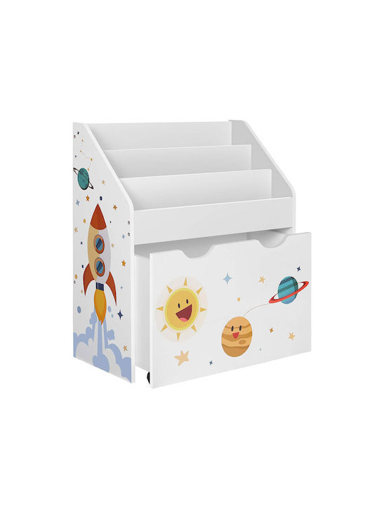 Bibliotecă pardoseală Lemn Alb 62.5x29.5x70cm