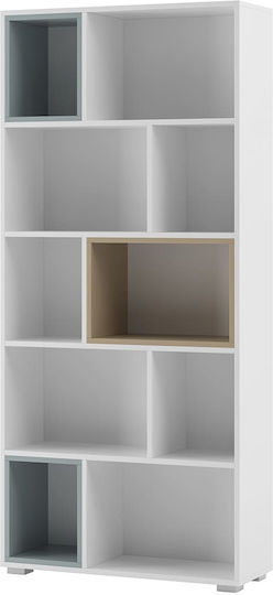 Bücherregal Boden Weiß 90x32.3x195.1cm