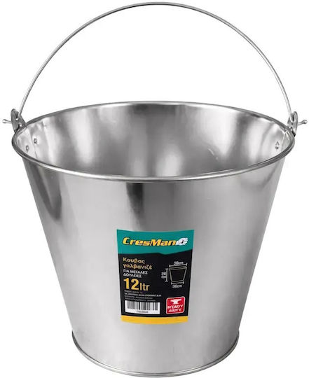 Κουβάς Γαλβανιζέ 12l Cresman 30cm 0.4mm