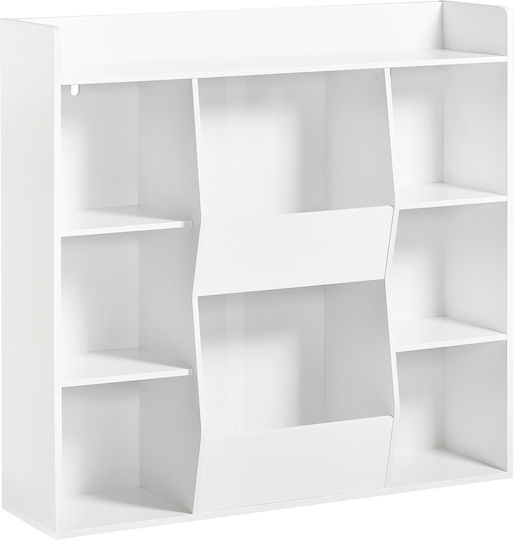 Bibliotecă Perete Lemn Alb 106x30x104cm