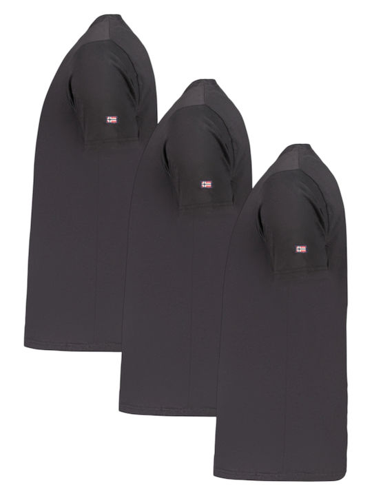 Мъжки Тениски Къс Ръкав Черни 3Pack