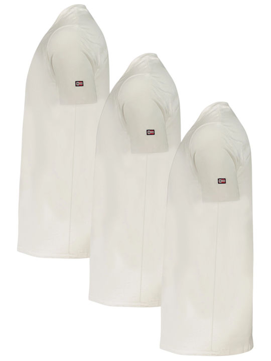 Мъжки Тениски Къс Ръкав Бели 3Pack