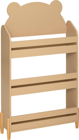 Kids Wooden Bookcase Beige 61.5x18.5x100cm