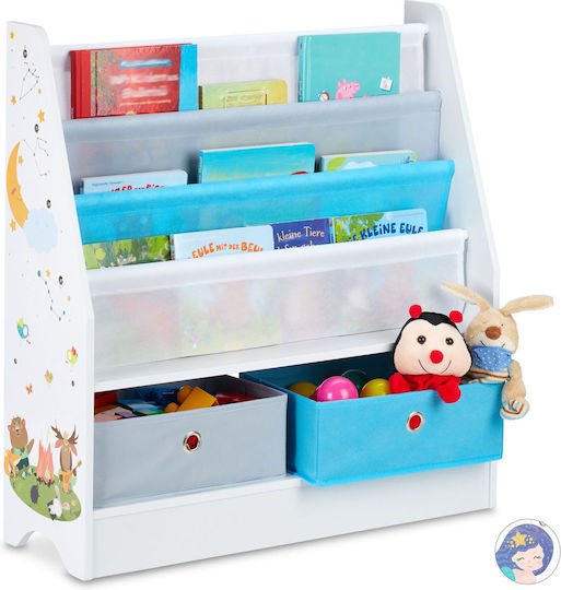 Bibliotecă de Pardoseală Metalică Albastră 74x71x23cm