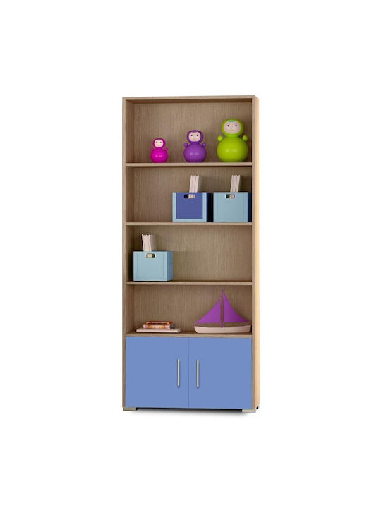 Floor Bookcase Wooden Light Blue